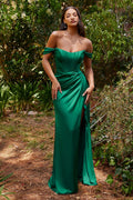 Soft Satin Retro Laced Prom Dress with Corset and Leg Slit CD7484